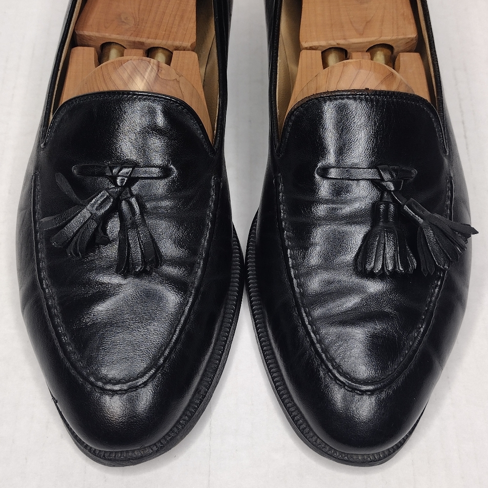 Gucci Men's Black Leather Tassel Slip On Dress Loafers Size 9.5 - Picture 8 of 15